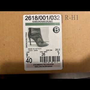 Zara Olive Green Caged Heels